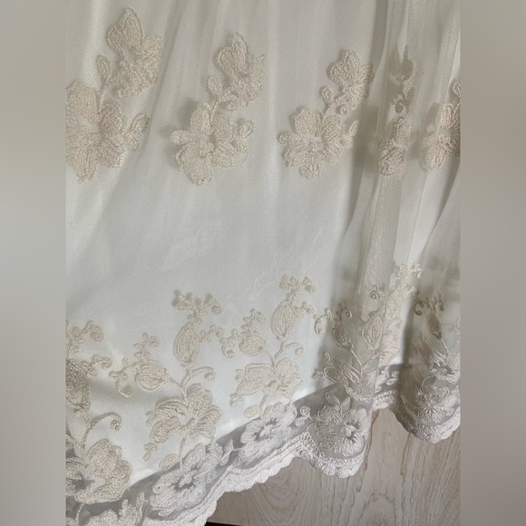 Rabbit Rabbit Designs Dress Ivory Lace Knit Lined Stretch Pullover Sleeveless 16 - Picture 3 of 10